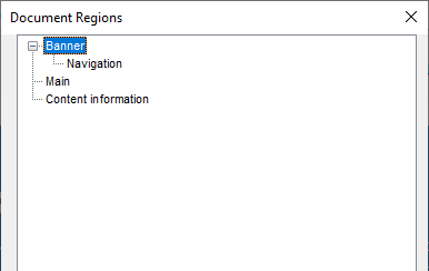 Landmark regions reported by a screen-reader on The Paciello Group home page