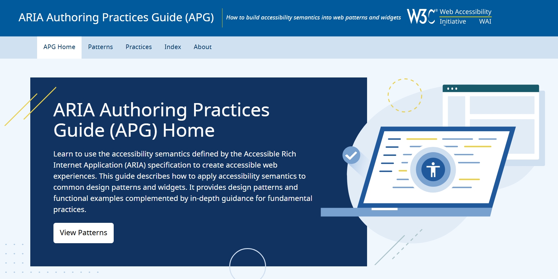 ARIA Authoring Practices Guide (APG) home page