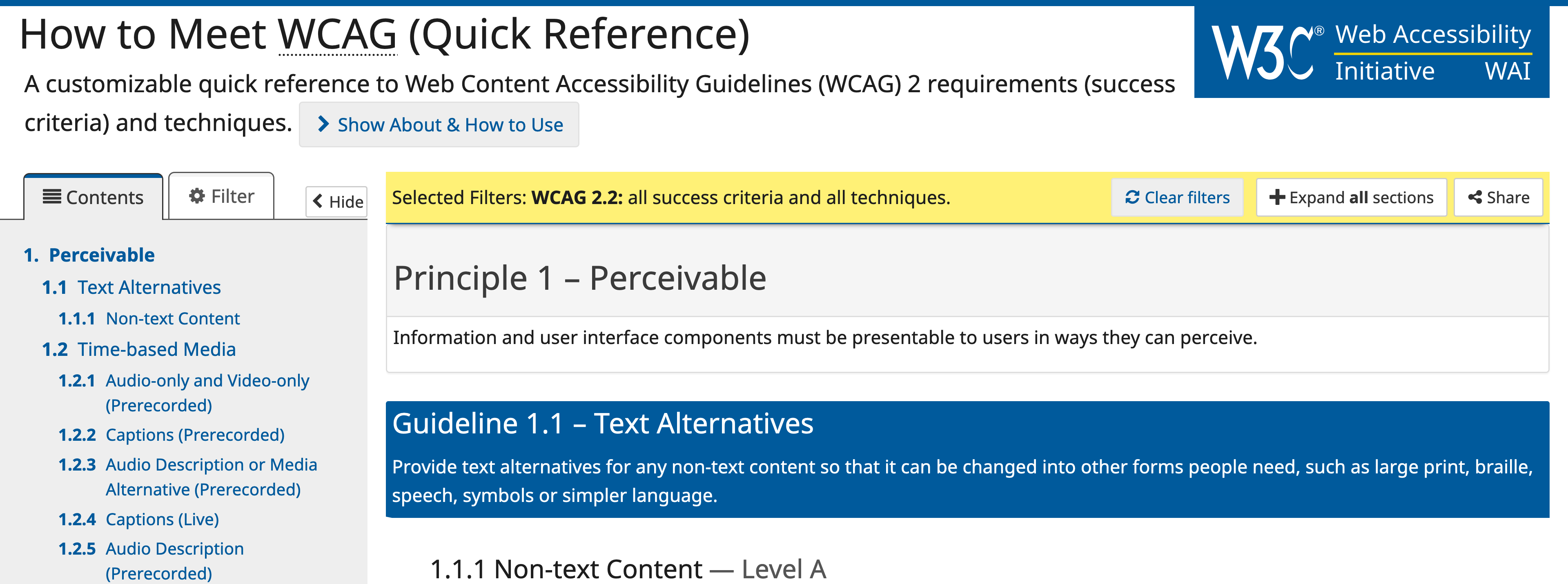 How to Meet WCAG (Quick Reference)